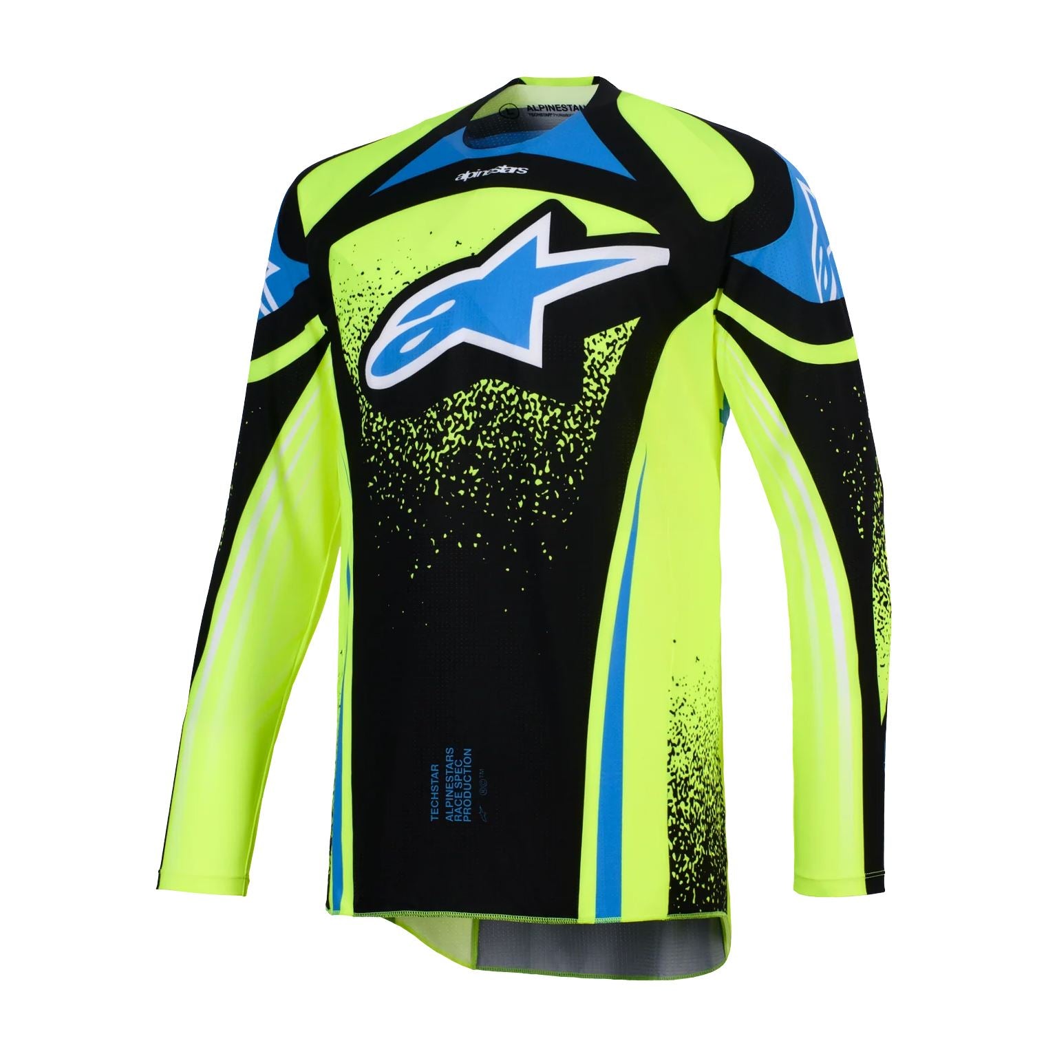 Alpinestars 2026 Techstar Nomur Motocross Jersey Dark Navy Yellow Flo Blue